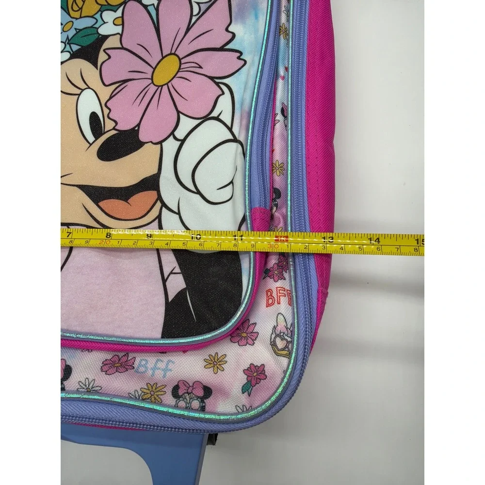 Disney Minnie‎ Mouse Kids Rolling Suitcase Pink Purple Floral BFF Travel Bag